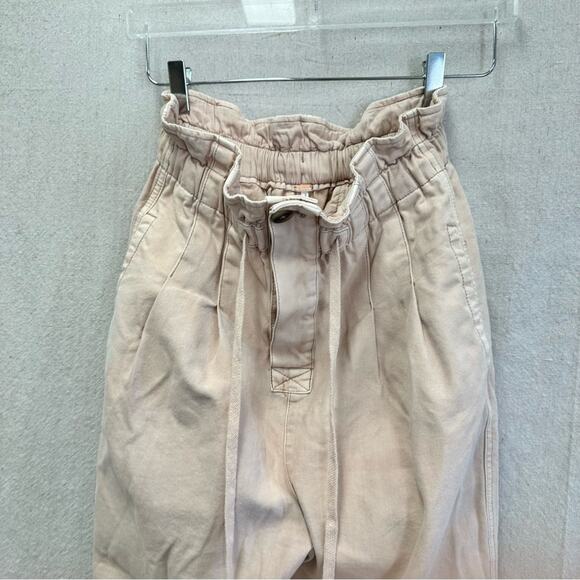 Free People Margate in Misty Rose pleated paperbag trouser Small - Picture 10 of 13